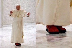 pope red shoes