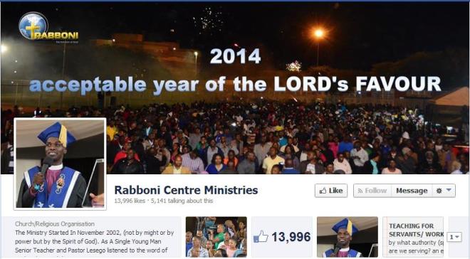 Rabboni Centre Ministries Facebook Page