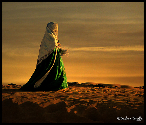 woman in desert